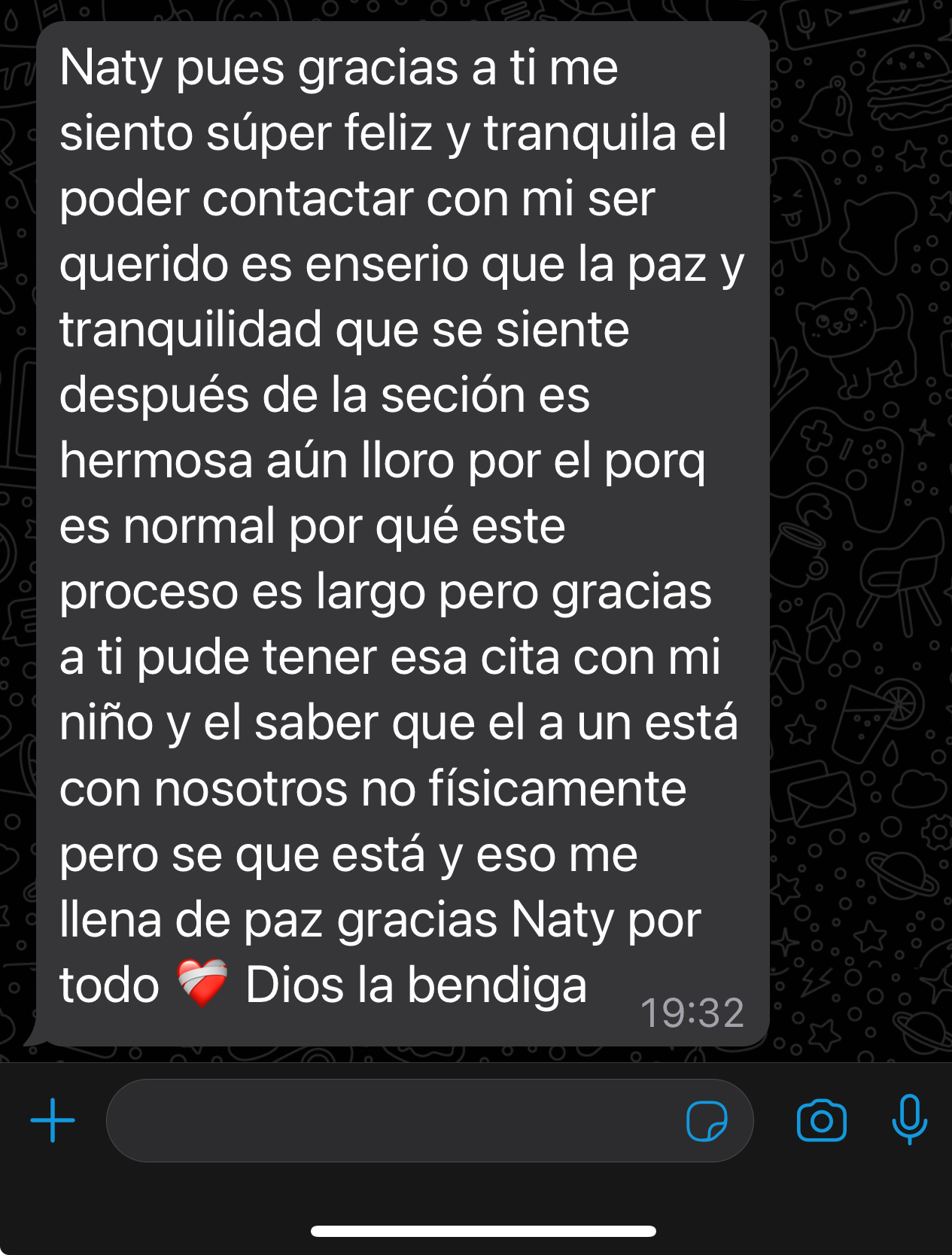 Testimonio de una persona acompañada en sesión