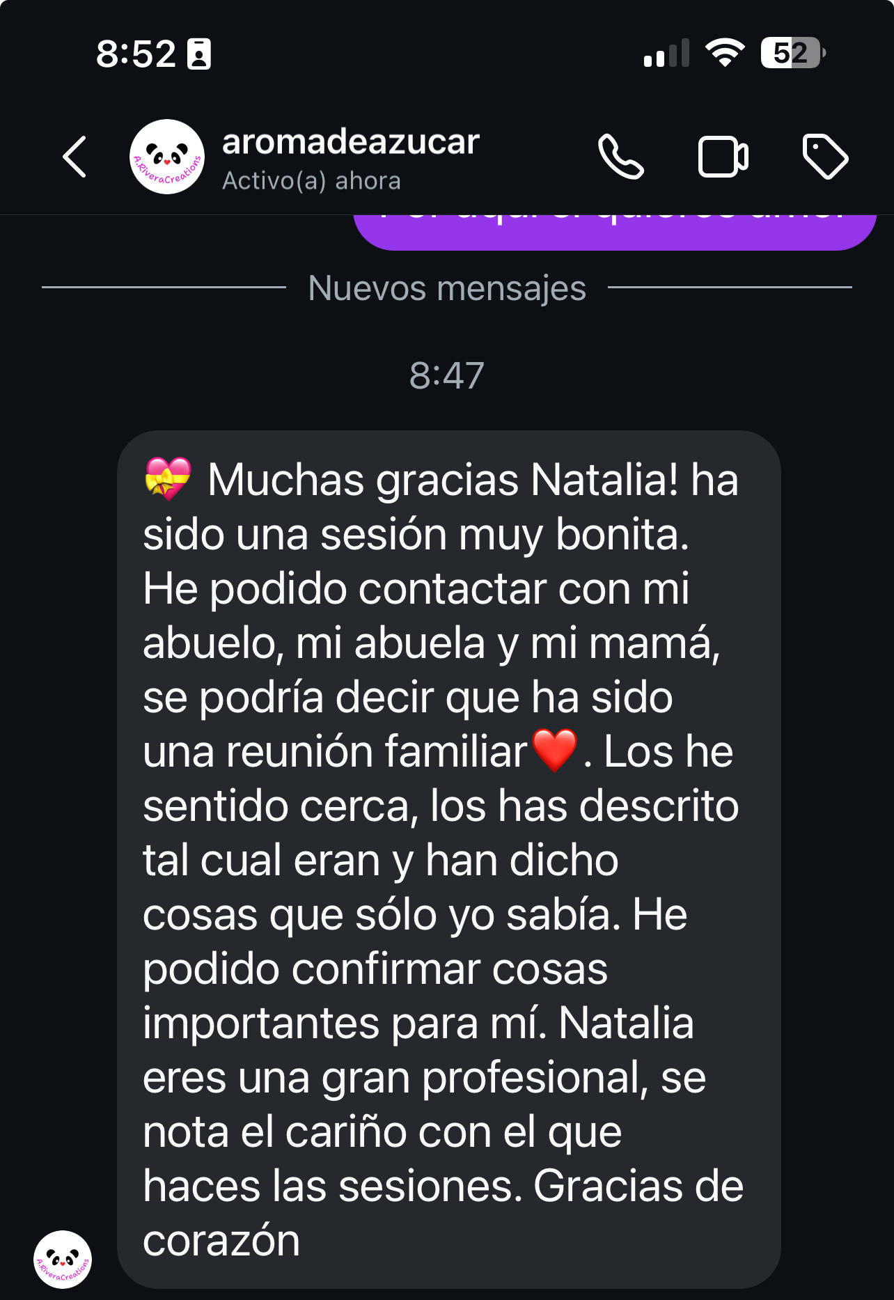 Testimonio de una persona acompañada en sesión