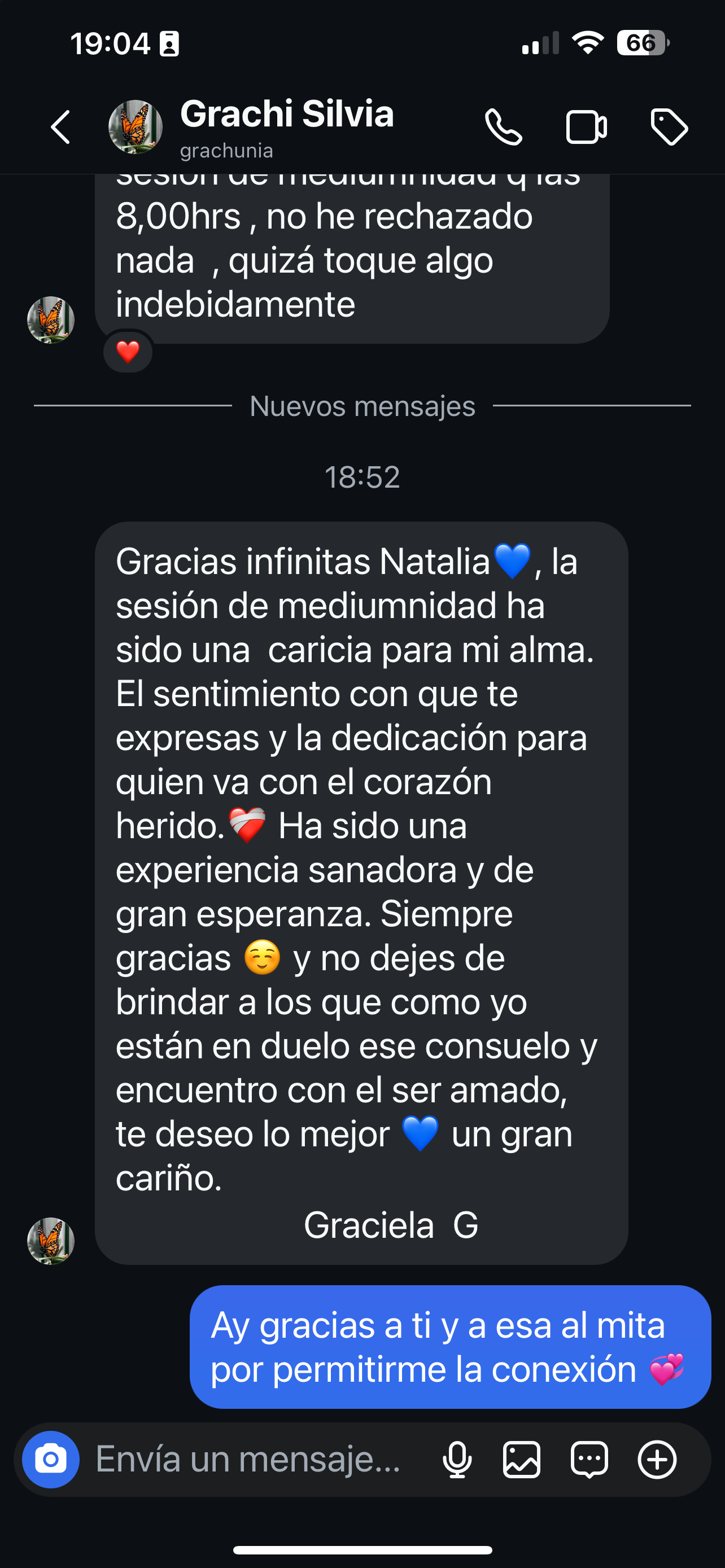 Testimonio de una persona acompañada en sesión