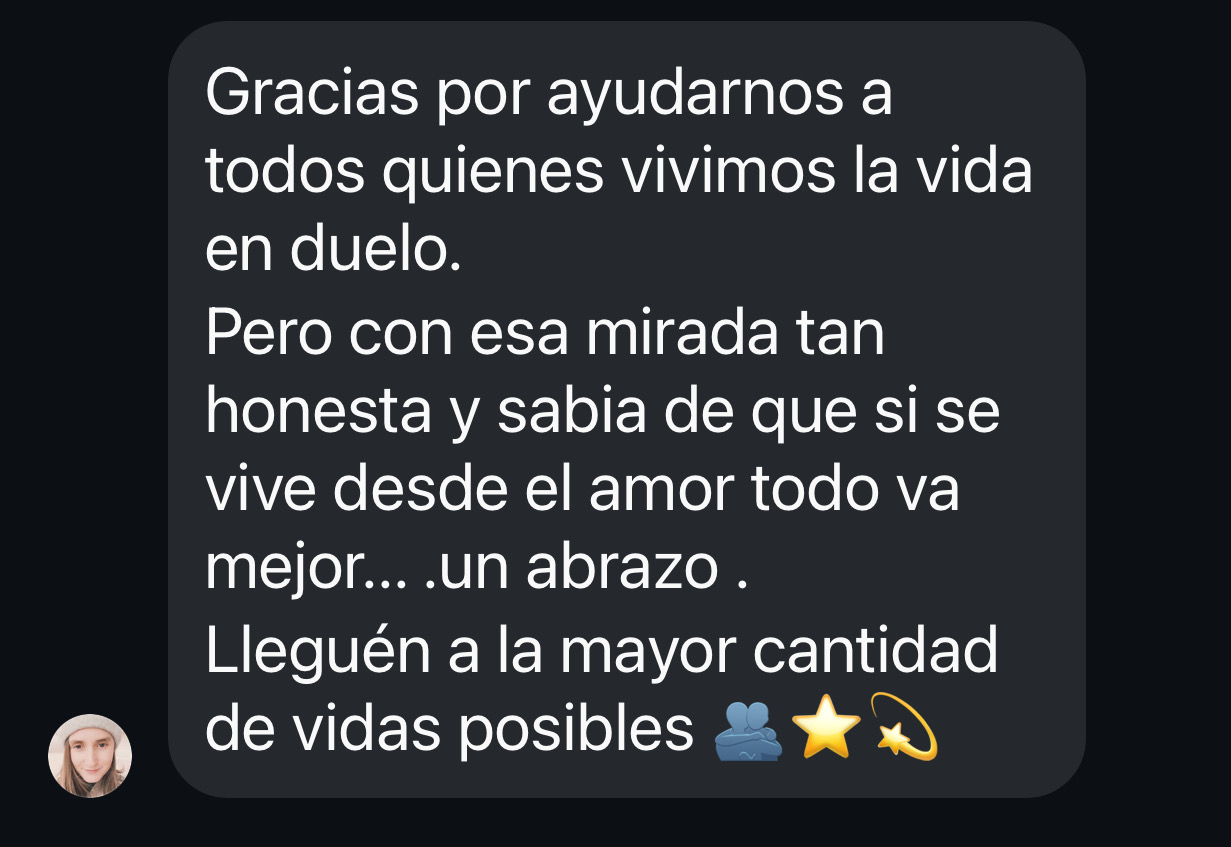 Testimonio de una persona acompañada en sesión
